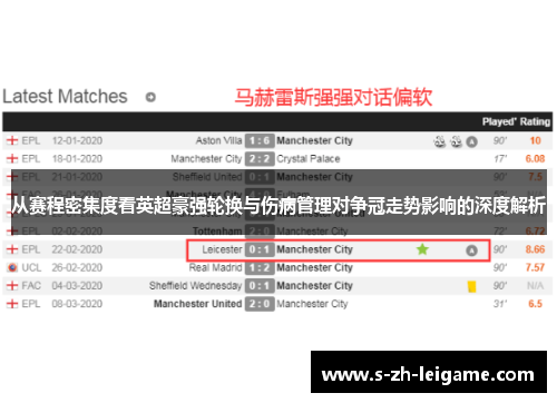 从赛程密集度看英超豪强轮换与伤病管理对争冠走势影响的深度解析 从赛程密集度看英超豪强轮换与伤病管理对争冠走势影响的深度解析